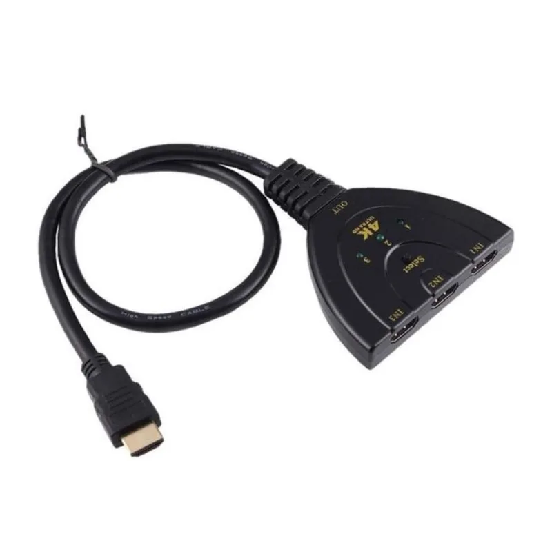 Hub Switch hdmi 3 Portas em 1 Full HD Até 4K 3D