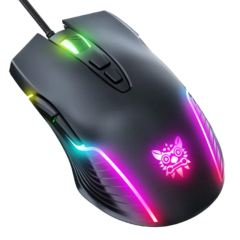 Mouse Gamer Onikuma CW905 Negro DPI 6400 con Luz RGB