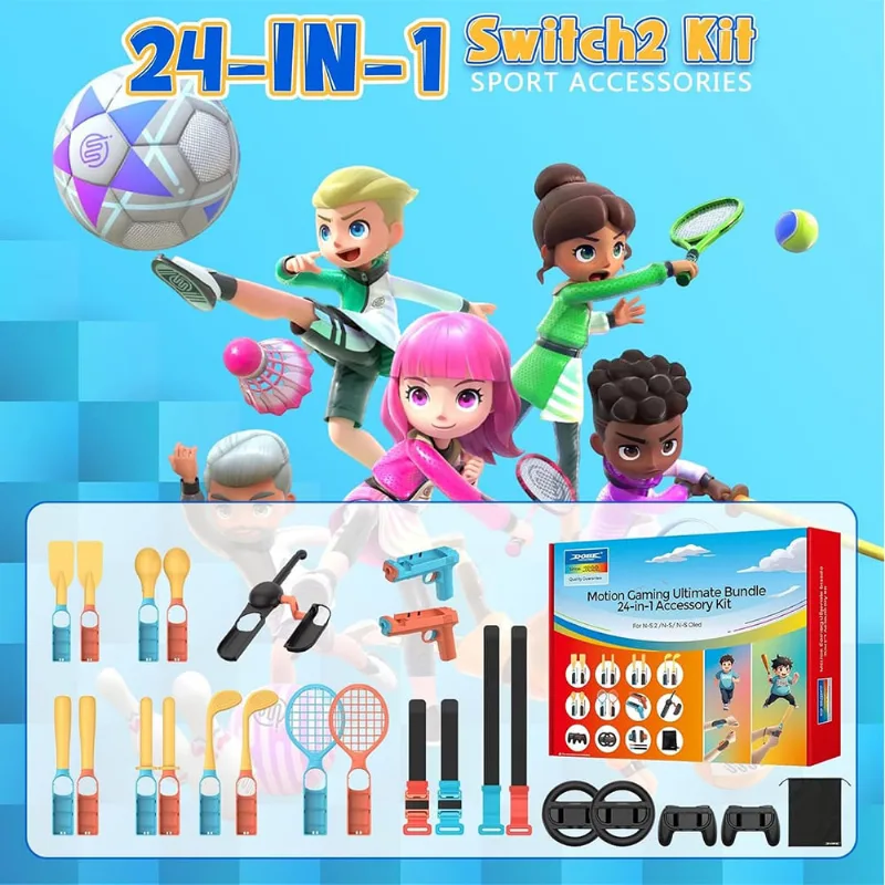 Kit de accesorios 24 en 1 Para Switch 2 Deportes Y Sensores Q Nintendo Switch 2
