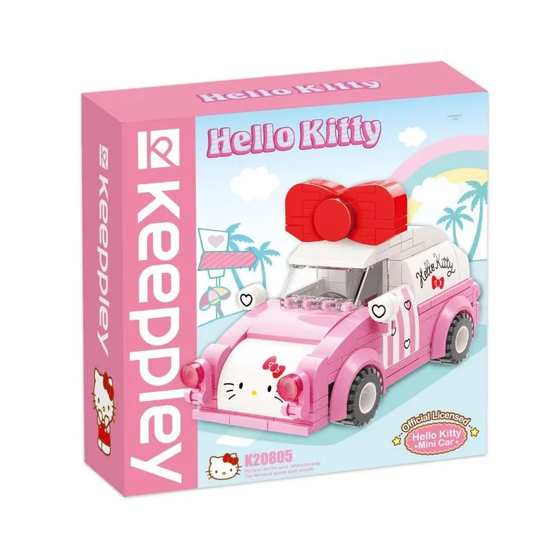 Bloco de Montar Mini Carro Hello Kitty e Amigos Keepplay