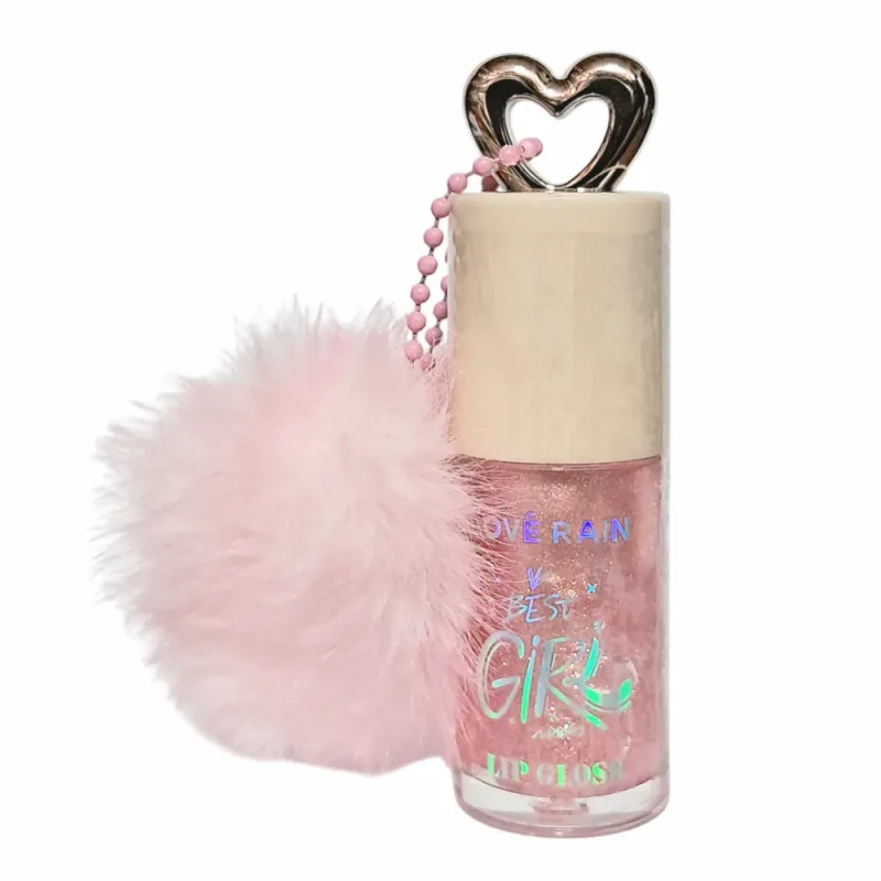 Lip Gloss Labial Best Girl Chaveiro Com Pompom Lové Rain - lojaparaisodarepublica