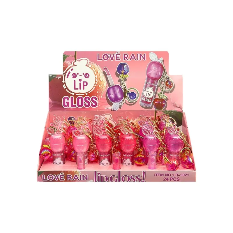 Lip Gloss Maçã Chaveiro C/24 Unid - Love Rain (LR5921)