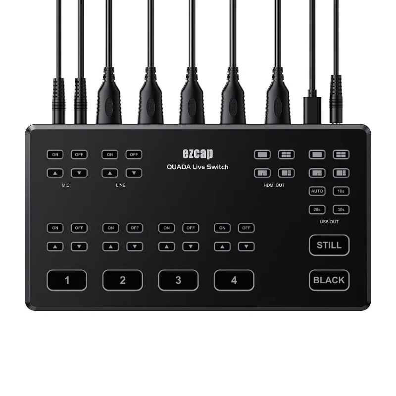 Switcher Ezcap328 quada 4 Canais hdmi Full HD usb-c 3.1 obs Live Streaming