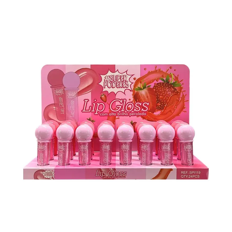 Lip Gloss Brilho Perolado C/24 Unid - Super Poderes (SPI119)
