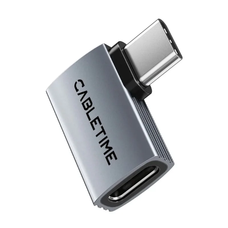 Cabletime Adaptador OTG USB4 Tipo-C 240W 40Gbps 8K Forma de L CP83G - CT-OTG41-AG