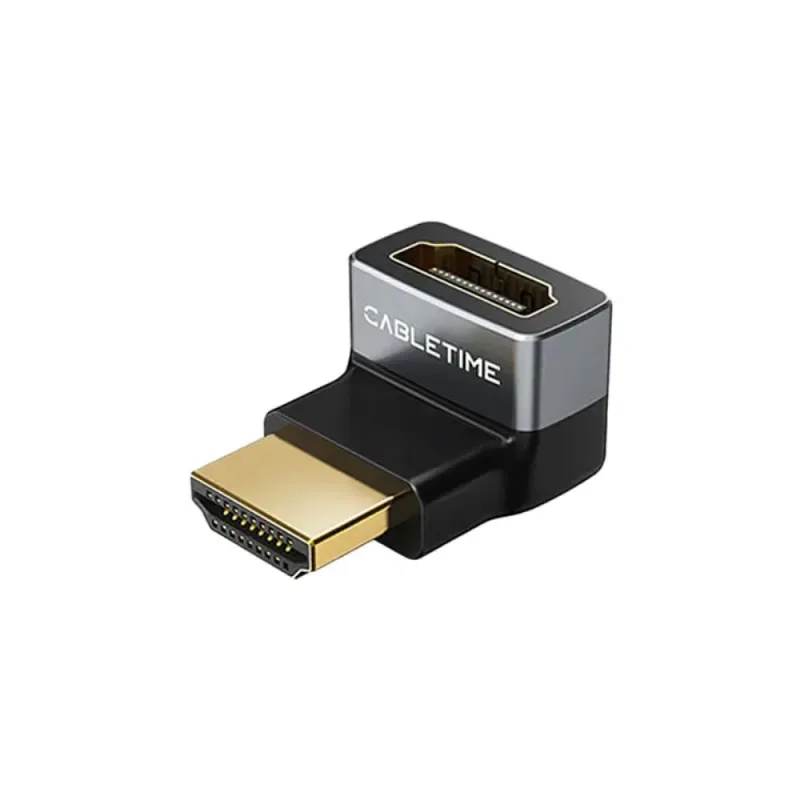 CABLETIME Adaptador HDMI 8K60Hz y 4K120Hz Angulo 270 Macho a Hembra - CP42G