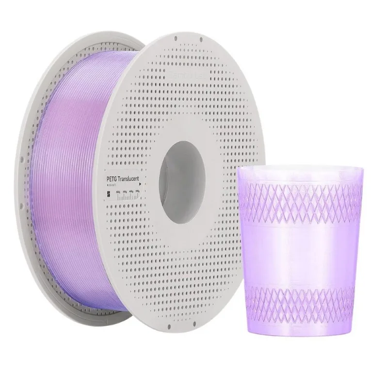 Filamento Para Impressora 3D PETG Roxo Translúcido 1kg - 1,75mm - Bambu Lab G01-P0-1.75-1000-SPL