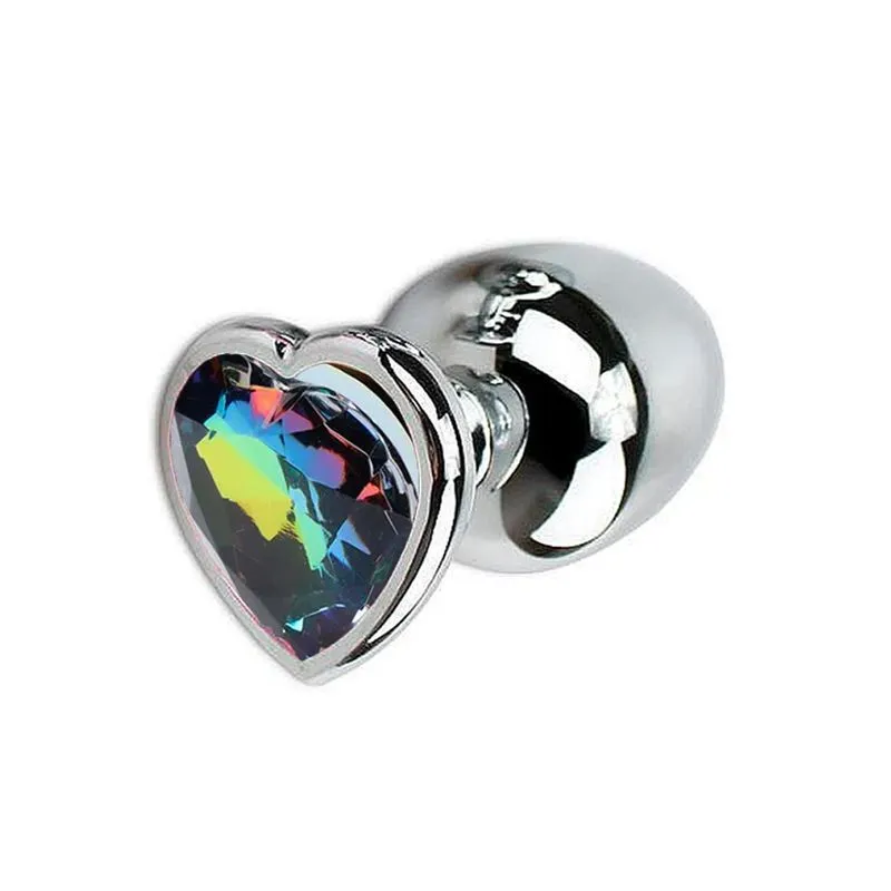Plug Anal de Aço com Cristal Formato Coração Tamanho G Sexy Import