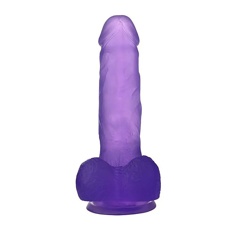 Jelly Love Prótese Peniana em Gel Transparente com Escroto e Ventosa 22,8 x 4,3 cm Sexy Import