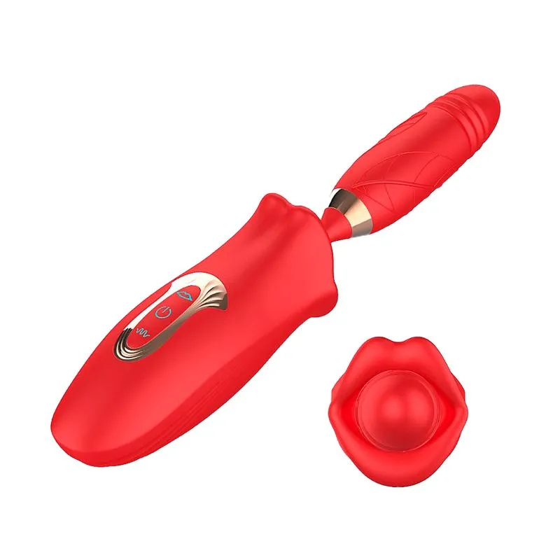 Vibrador de Ponto G em Formato de Boca com 10 Modos de Vai e Vem e Abre e Fecha Sexy Import