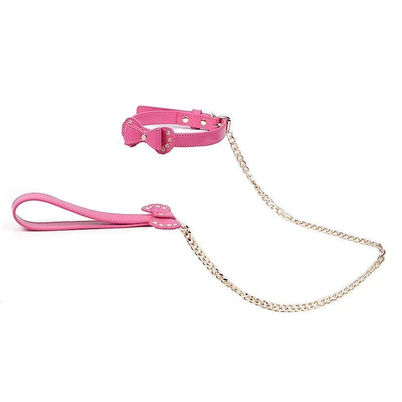 Coleira com Guia de Corrente para Fetiche Sexy Import Fetich Bondage Coleira com Guia de Corrente Luxo Sexy Import