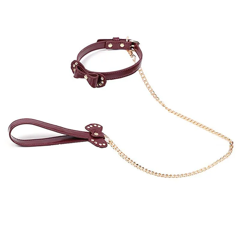 Coleira com Guia de Corrente para Fetiche Sexy Import Fetich Bondage Coleira com Guia de Corrente Luxo Sexy Import