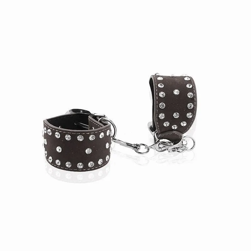 Algema com Corrente e Fivelas em Couro Sexy Import Algema com Corrente e Fivelas em Couro Luxo Sexy Import