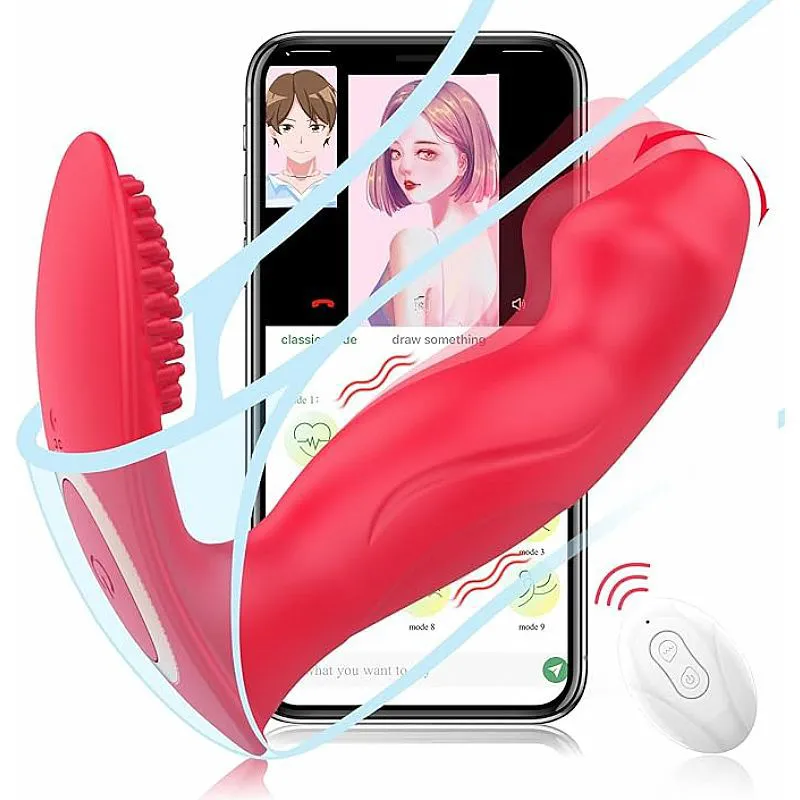 Vibrador de Ponto G e Clitóris Com Movimento Vem Cá - Vermelho - Recarregável com APP - HADASSA 7885