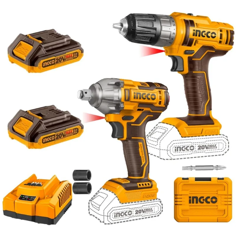 Combo Llave de Impacto + Taladro Atornillador Ingco COSLI230702