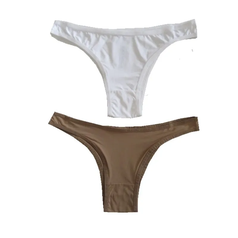 Kit 2 Calcinhas Cintura Alta Basic+ Poliamida Branco e Sand