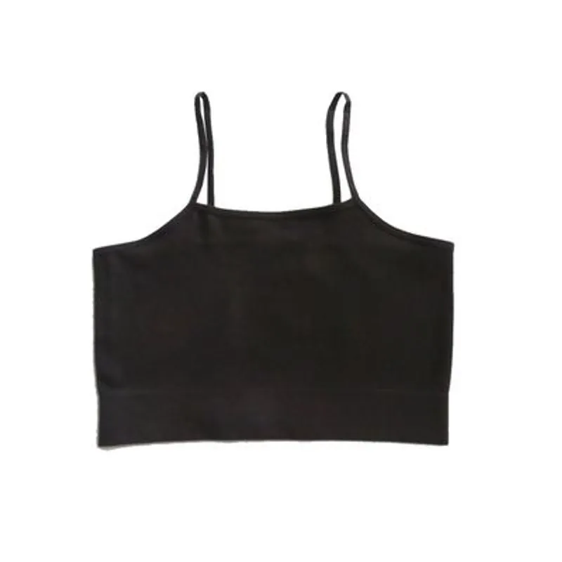 Top Alça Fina Sem Costura Basic+ Poliéster e Elastano Preto