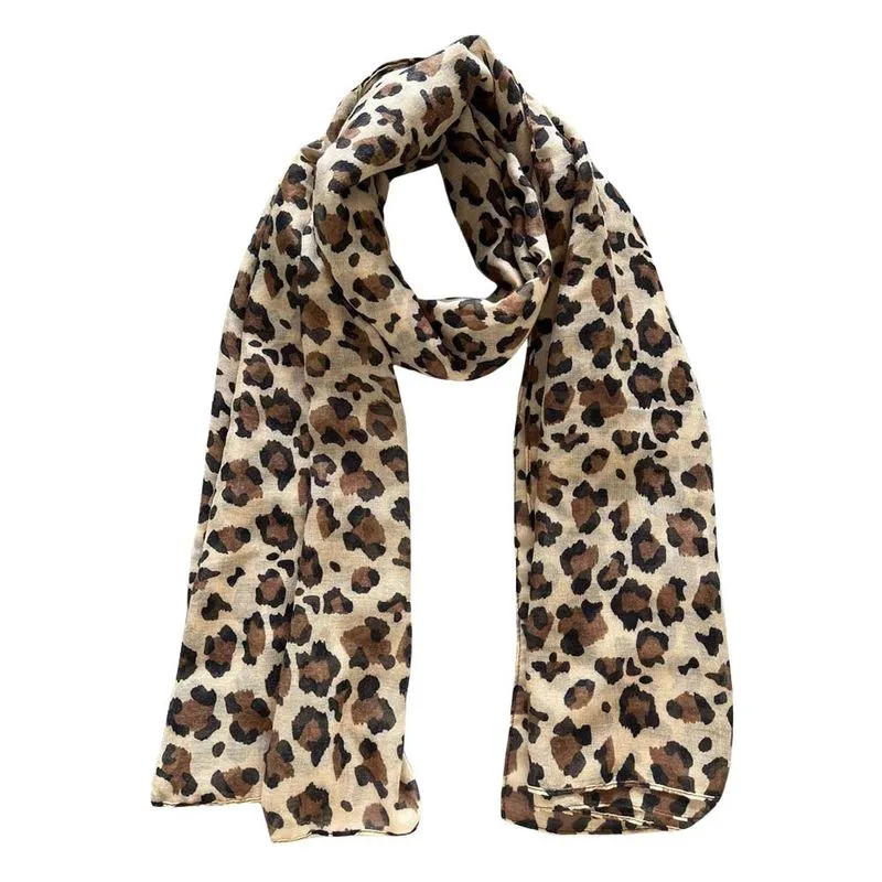 Pashmina Feminina Basic+ Onça Marrom com Preto