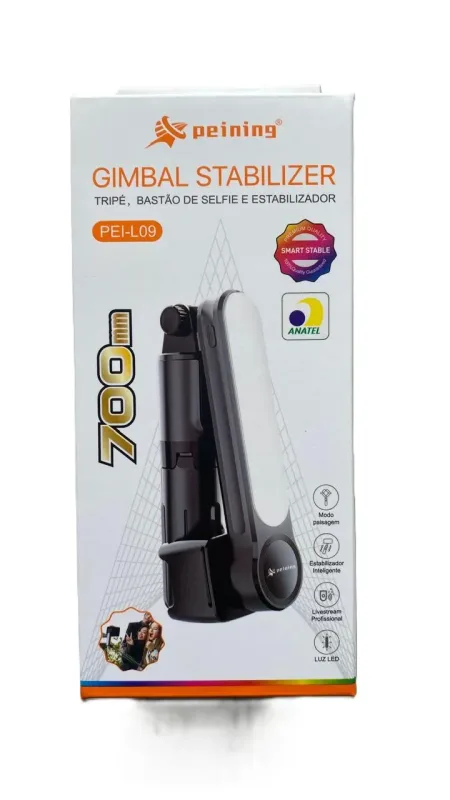 Estabilizador Gimbal Com Led Smartphone Bluetooth Tripé L09