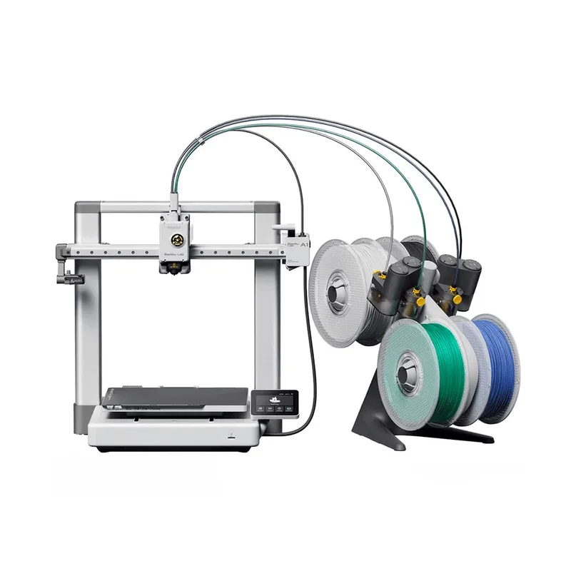Impressora 3D Bambu Lab A1 + AMS Lite, Velocidade 500 Mm/s, Sistema Multicores, Tela IPS Touch e Wi-Fi