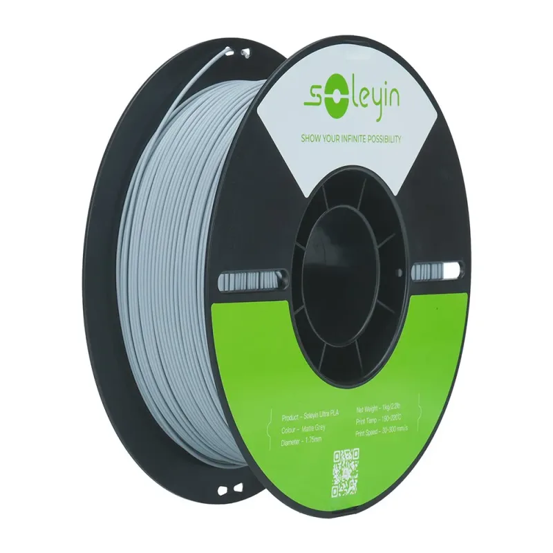 Filamento Soleyin Ultra Pla 1.75Mm 1Kg Mate Gray Cinza Fosco