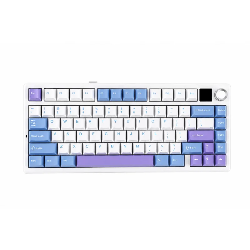 Teclado Mecánico Gamer Aula F75Max Blue/White/Purple Switch Reaper