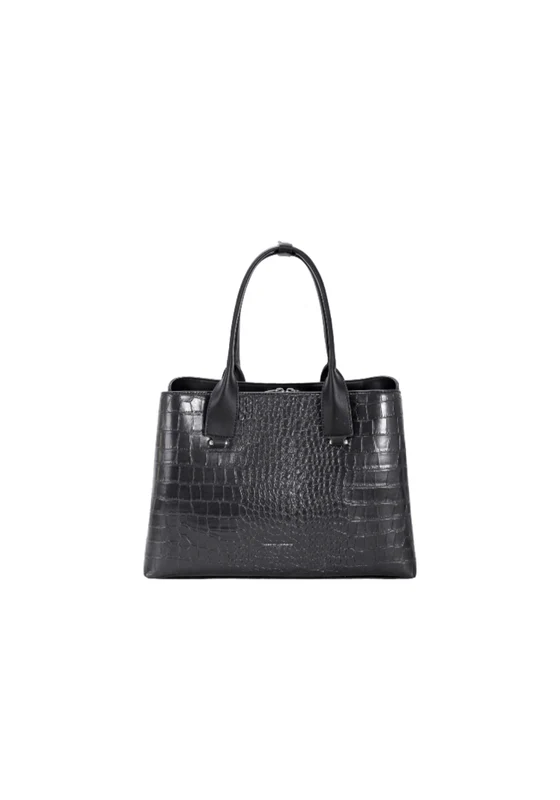 Faux Croc Tote Bag - Jet Black Jet Black / -
