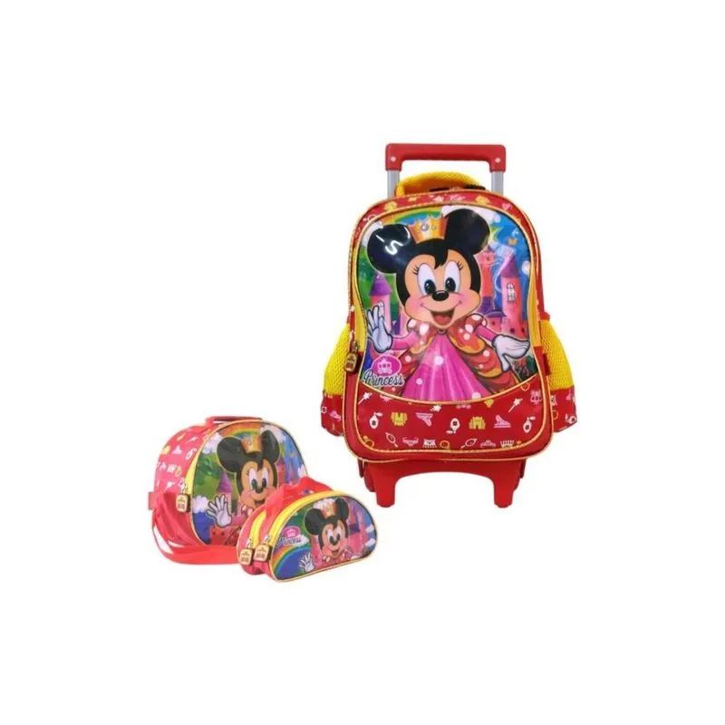 Kit Escolar Mochila + Estojo + Lancheira Minnie Princess Mck4135