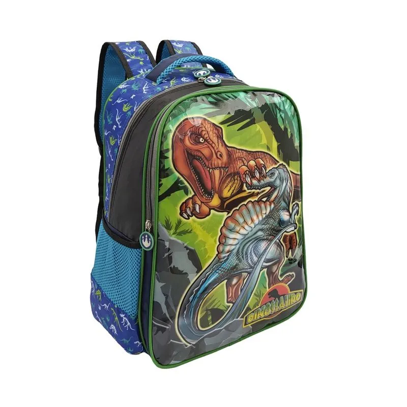 Mochila Escolar Infantil de Costas Creche Passeio Batman Dinossauro Ponto Verde