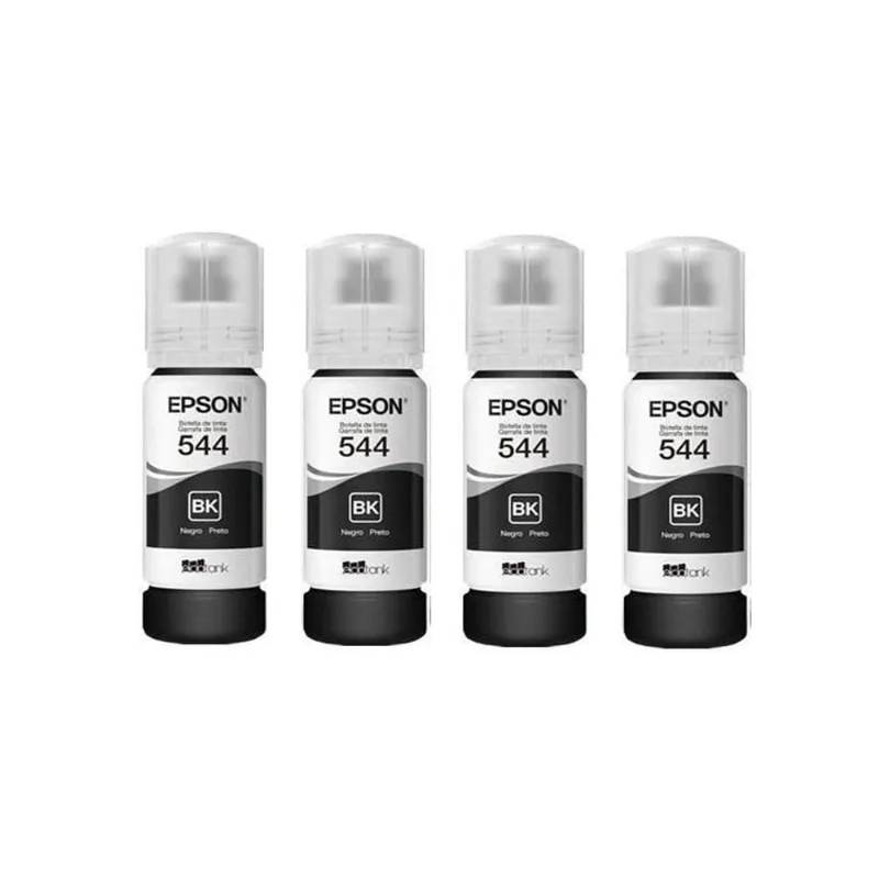 Kit 4 Tintas Pretas Original Epson 544 T544 L-3110 L-3150 L-3250