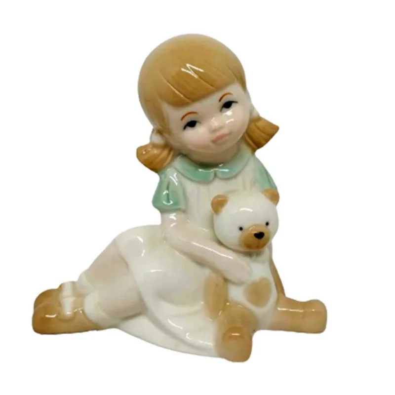 Menina Urso Porcelana 13x8x13cm Bom Years