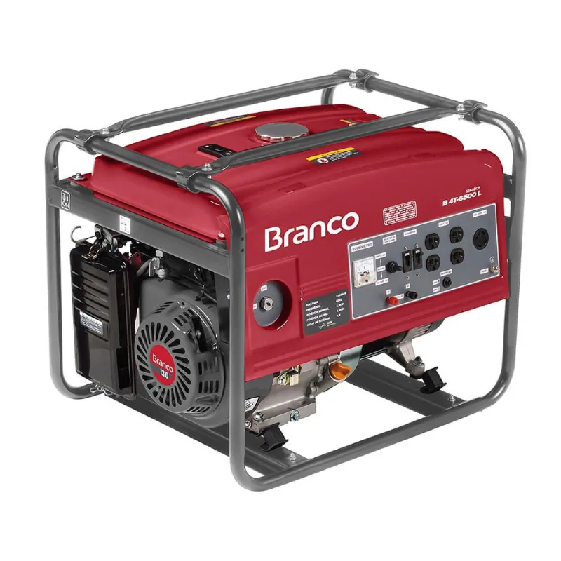 Gerador de Energia a Gasolina 5,5 kva Part. Elétrica B4T6500L Branco