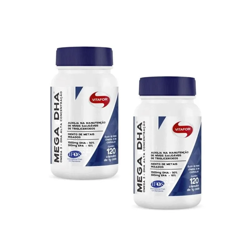 KIT MEGA DHA VITAFOR 1000mg - 120 CÁPSULAS
