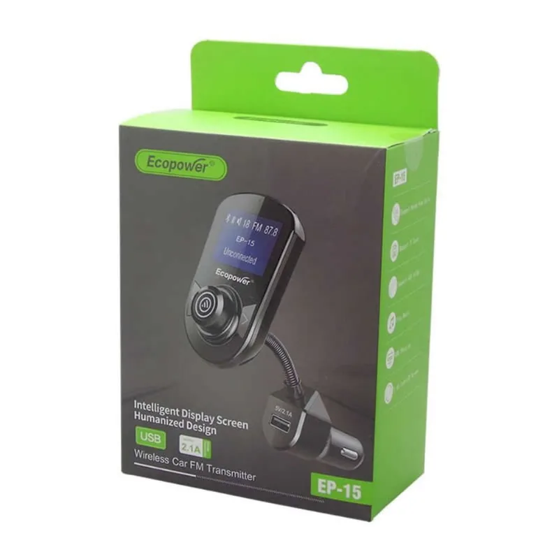 Transmissor fm Bluetooth USB Micro sd Ecopower Ep-15