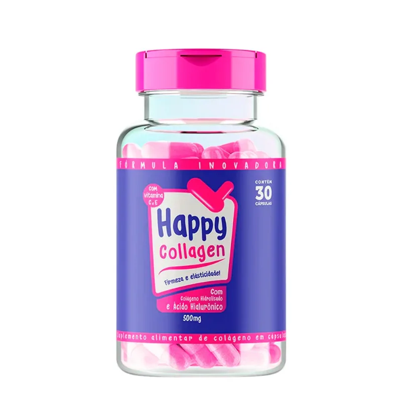 Happy Hair Collagen 500mg - Suplemento Alimentar 30 Cápsulas