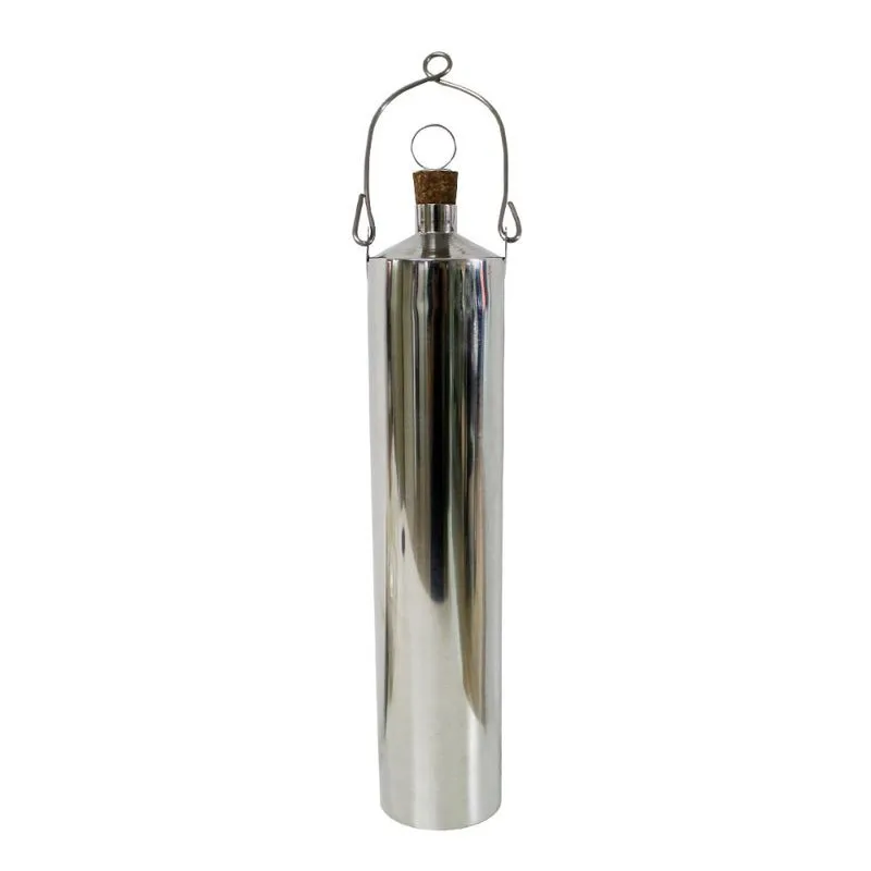 Garrafa Saca Amostra de Combustível de 37 mm Inox com Rolha e Gancho