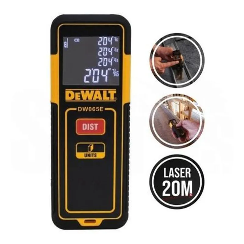 Trena Medidor De Distância A Laser 20m 65pés Dw065e Dewalt