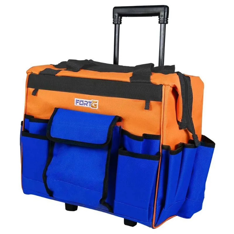 Mala para Ferramentas 19 Bolsos 44cm com Rodas e Alça Telesc
