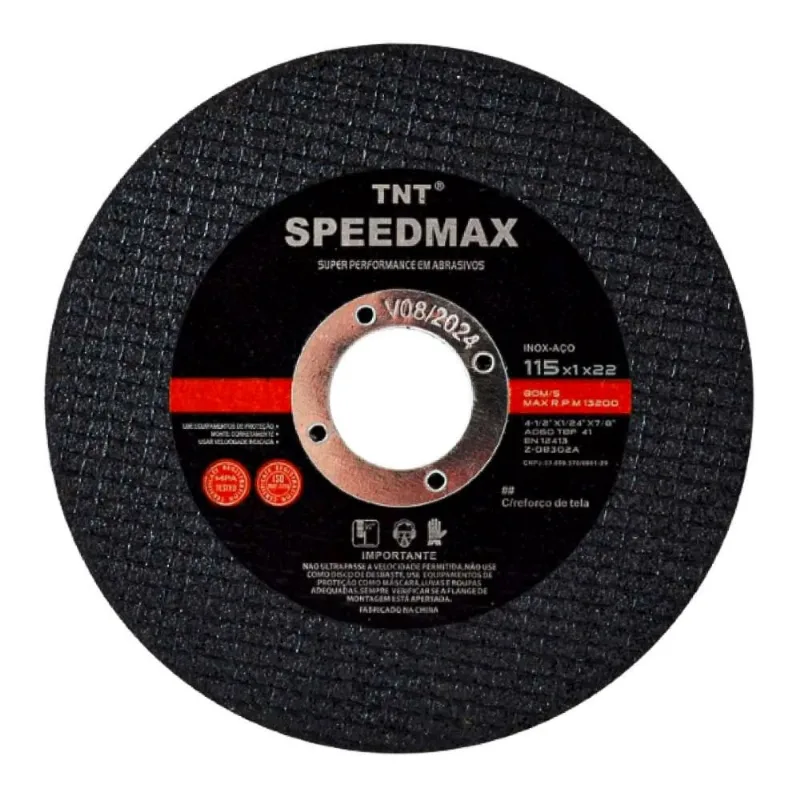 Disco de Corte Speedmax tnt 115 x 1,0 x 22 Aço Inox