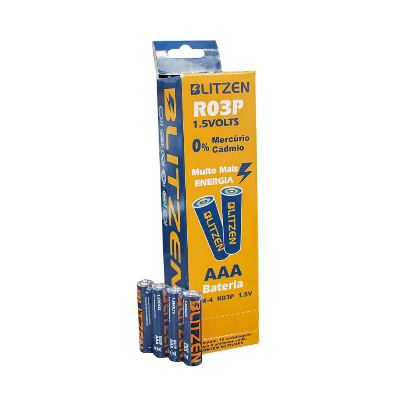 Caixa com 60 Pilhas Palito 1,5 V Bateria aaa UM-4 R03P
