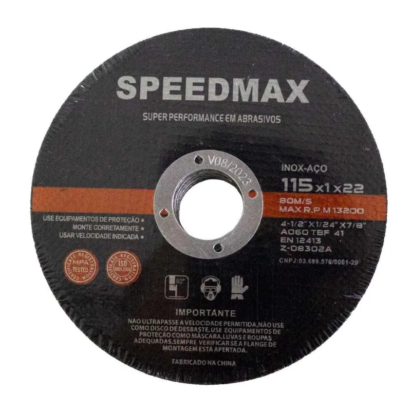 Kit 10 un Disco de Corte para Aço Inox 115 x 1 x 22 mm tnt