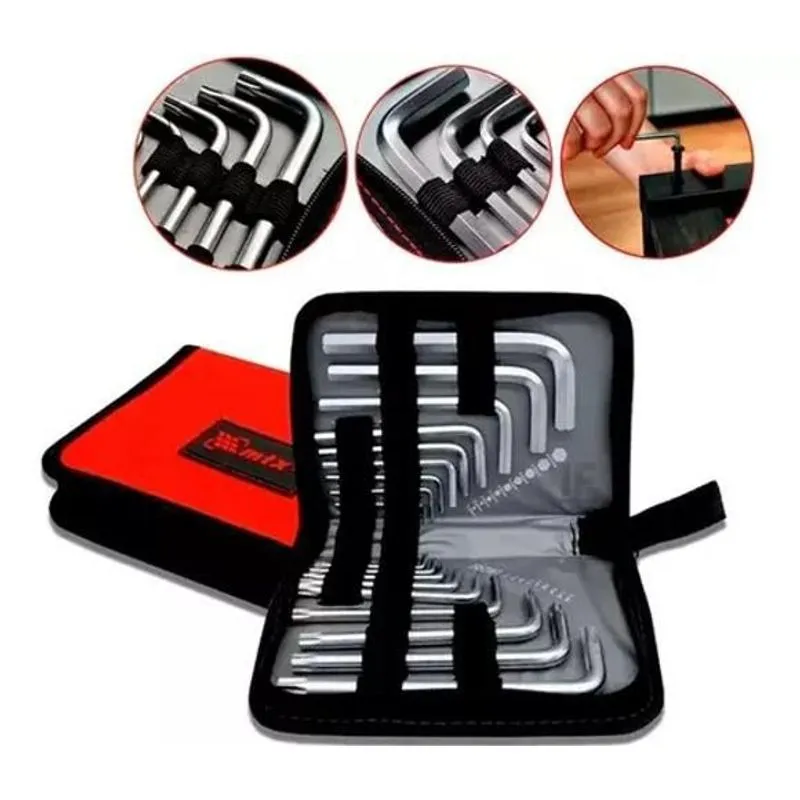 Jogo Kit Chave Allen E Torx 18 Pçs Crv Bolsa - Mtx 123149