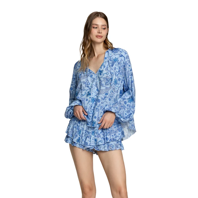 Blusa Donna 4Giveness Antibes Azzurro S