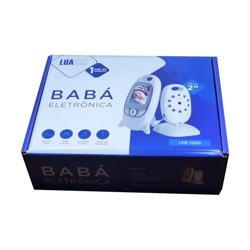 Baba Eletronica Visao Noturna Tela 2 Baby Com Monitor Luatek