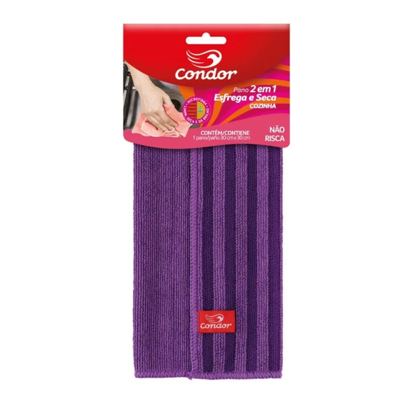 Pano 2 Em 1 Esfrega E Seca Para Cozinha Condor 30cm X 30cm