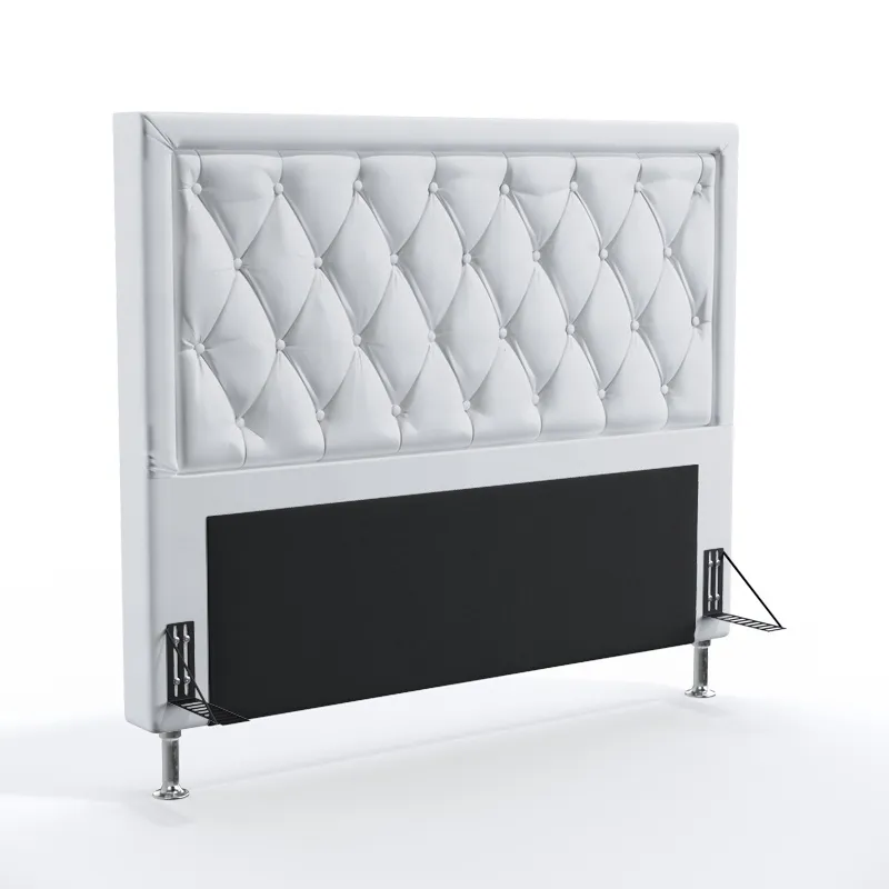Cabeceira Centaurus 195 Para Cama King Couro Artificial Branco Aradecor