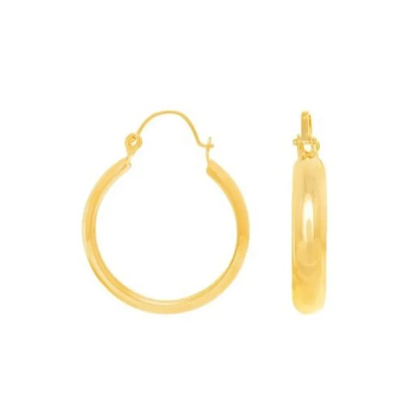 Brinco Rommanel Banhado A Ouro Pequena Argola Larga Lisa 520284