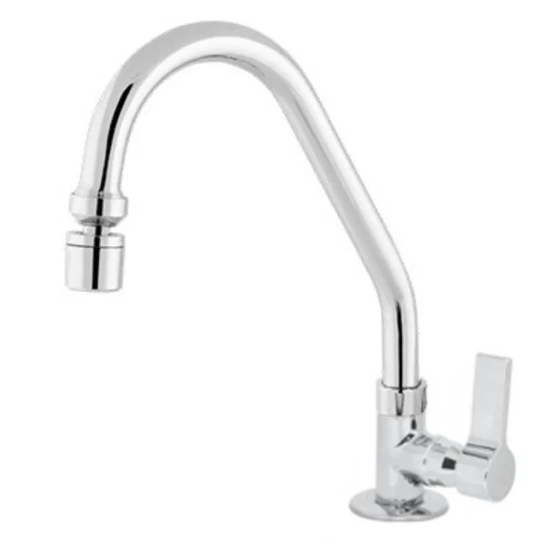 Torneira Cozinha Mesa 1/4 De Volta Luxo Com Arejador Articulado C-70