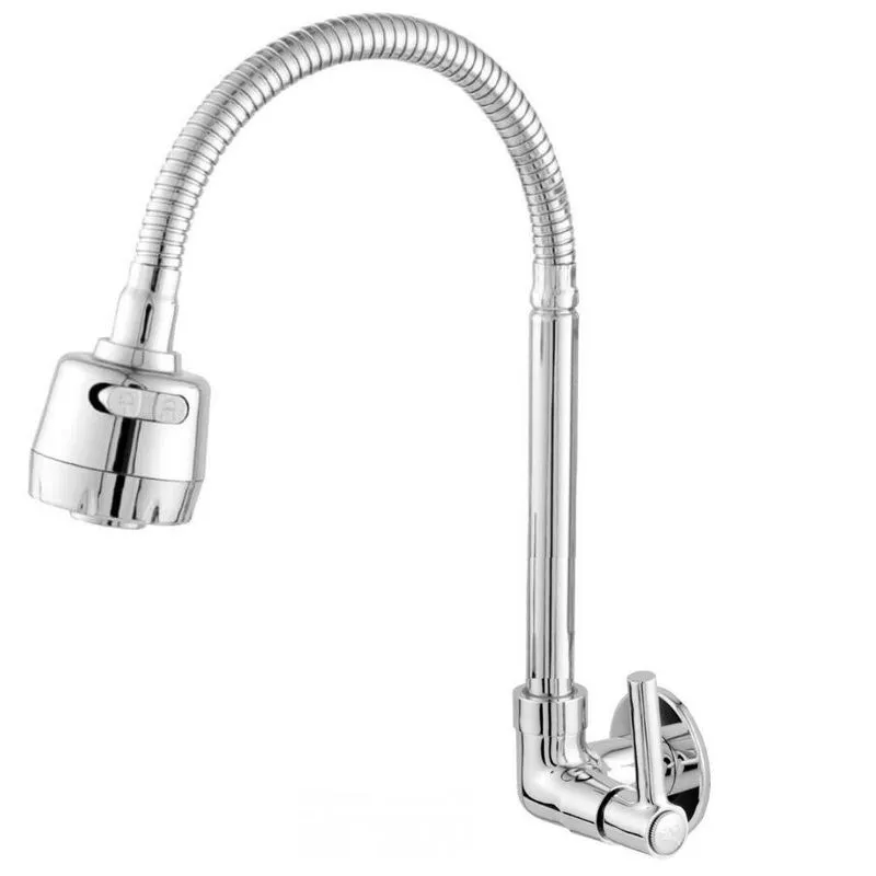 Torneira Cozinha Gourmet Flexível Luxo Parede 1/4 De Volta
