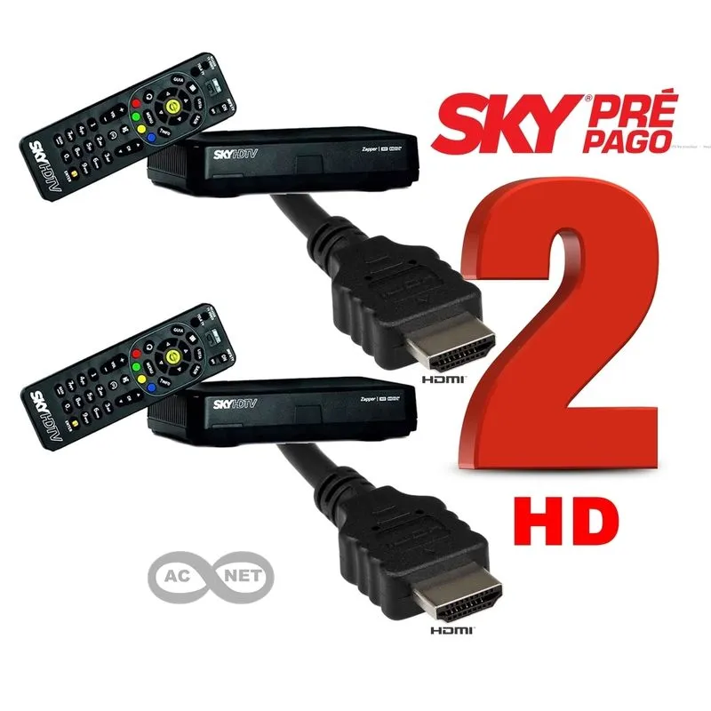2 Receptores Sky Pre Pago Flex HD